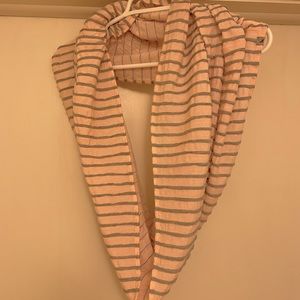Eddie Bauer Light Pink and Light Gray Infinity Scarf.